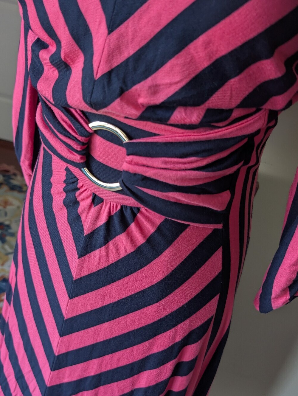 Completely Me by Liz Lange Women's Size Small Striped Long Sleeve Maxi Dress - Picture 3 of 10